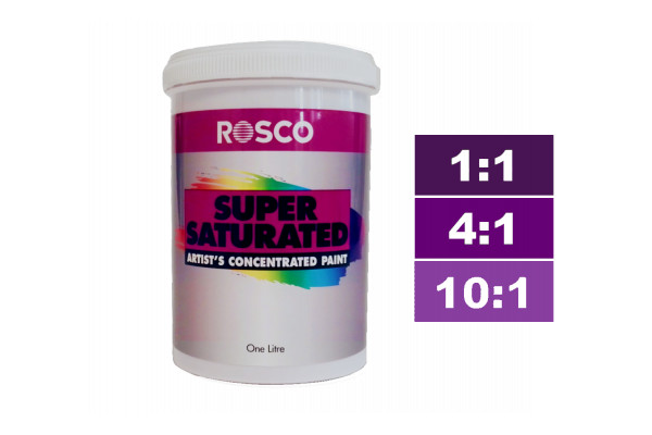 Rosco Supersaturated Paint Purple 1L. Paint can be diluted to achieve different shades.