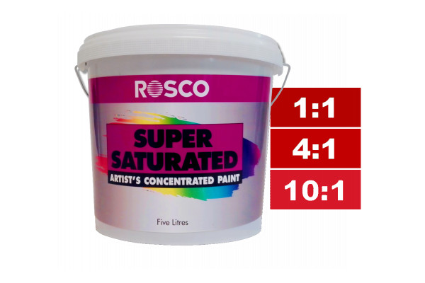 Rosco Supersaturated Paint Spectrum Red 5L. Paint can be diluted to achieve different shades.