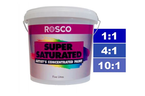 Rosco Supersaturated Paint Ultramarine Blue 5L. Paint can be diluted to achieve different shades.