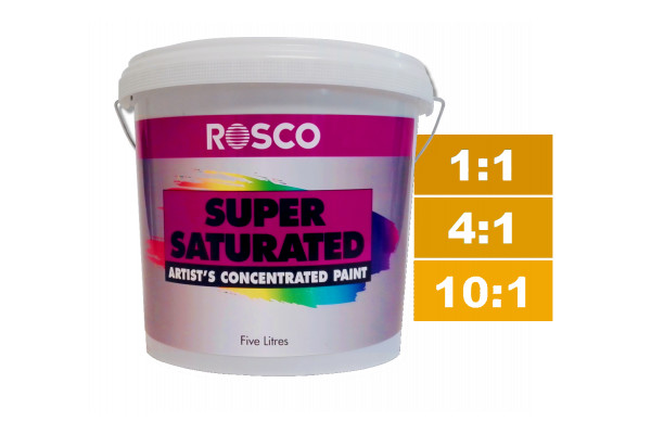 Rosco Supersaturated Paint Yellow Ochre 5L. Paint can be diluted to achieve different shades.