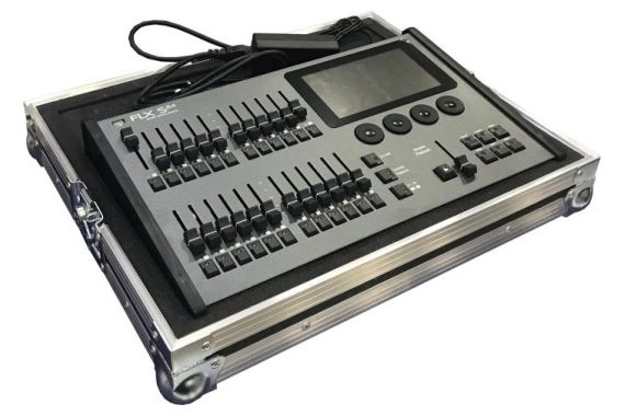 An Image of the FLX console within the flight case