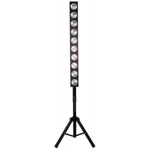 Front-Facing View of the Citronic Amber LED Blinder Bar on Tripod Stand