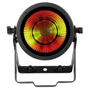 An Image of the front of the Titan Strobe projecting a red and yellow LED light