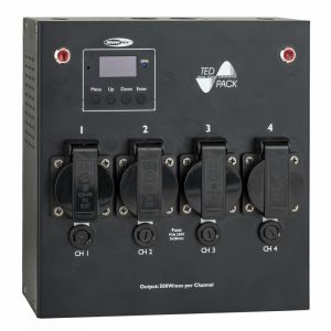 An Image of the Showtec TED pack with UK 3 pin plug outputs