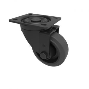 An Image of the black rubber swivel castors
