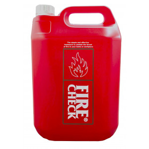 Front of the Firecheck 5L bottle