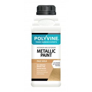 A bottle of the Polyvine Metallic Gold Paint