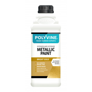 A bottle of the 1L Polyvine Bright Gold Metallic Paint