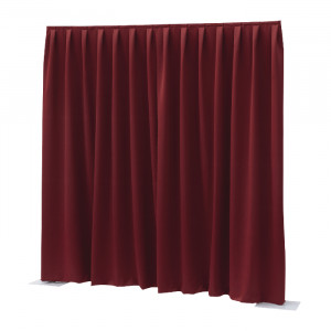 An image of the red WENTEX pipe and drape curtain