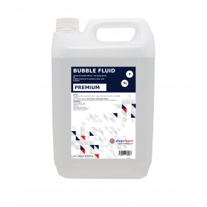 A bottle of Stage Depot Bubble Fluid