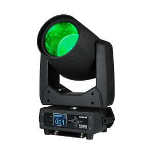 Front view of the fusion 200 beam projecting a green light