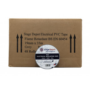 An image of the box of 48 rolls of Stage Depot PVC tapes