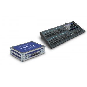 An Image of the QuickQ 30 next to the official ChamSys Flightcase  