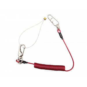 An Image of the red Stage Depot tool lanyard