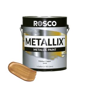 An Image of the Rosco Metallix Copper with a sample next to the tin