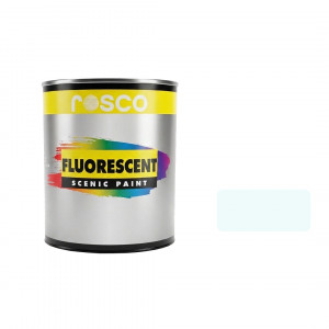 A tub of the Rosco Fluorescent Invisible Blue Paint