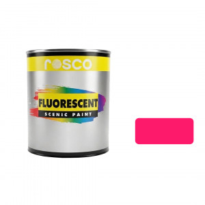 A tub of the small Rosco Fluorescent Pink Paint