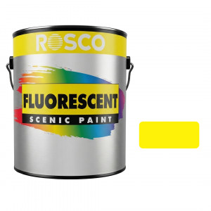 A tub of the Rosco Fluorescent Yellow Paint