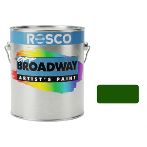 A tub of the Rosco Off Broadway Oxide Green Paint