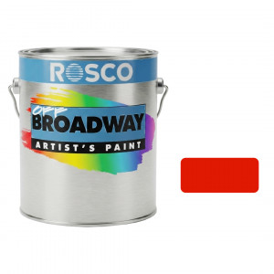 A tub of the Rosco Off Broadway Fire Red Paint