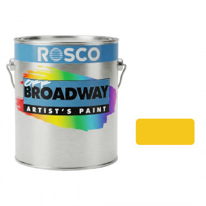 A tub of the Rosco Off Broadway Golden Yellow Paint