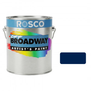 A tub of the Rosco Off Broadway Navy Paint