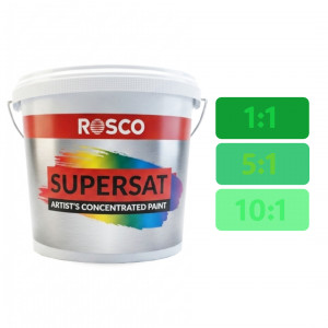A tub of the Rosco Supersaturated Emerald Green 5L Paint