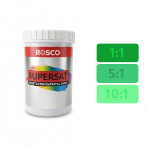 A tub of the Rosco Supersaturated Emerald Green 1L