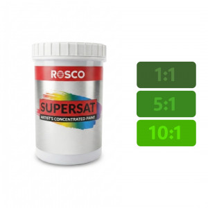 A tub of the Rosco Grass Green Supersaturated Paint 1L