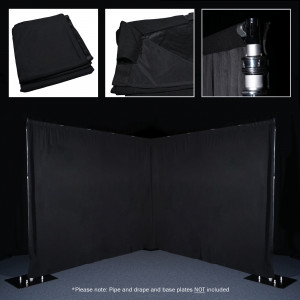 LEDJ Black Pipe and Drape Curtain 3 x 1.2m