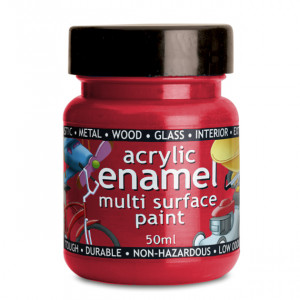 Polyvine Acrylic Enamel Paint Bright Red 50ml