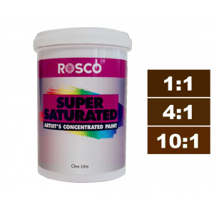 Rosco Supersaturated Paint Burnt Umber 1L. Paint can be diluted to achieve different shades.