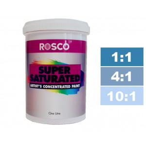 Rosco Supersaturated Paint Cerulean Blue 1L. Paint can be diluted to achieve different shades.