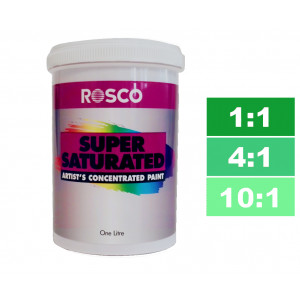Rosco Supersaturated Paint Emerald Green 1L. Paint can be diluted to achieve different shades.