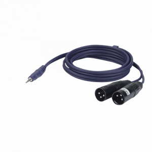 An image of the DAP Y-Cable from mini jack to XLR Male