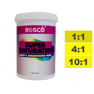 Rosco Supersaturated Paint Lemon Yellow 1L. Paint can be diluted to achieve different shades.