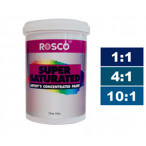 Rosco Supersaturated Paint Navy Blue 1L. Paint can be diluted to achieve different shades.