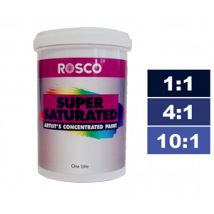 Rosco Supersaturated Paint Prussian Blue 1L. Paint can be diluted to achieve different shades.