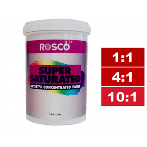Rosco Supersaturated Paint Spectrum Red 1L. Paint can be diluted to achieve different shades.