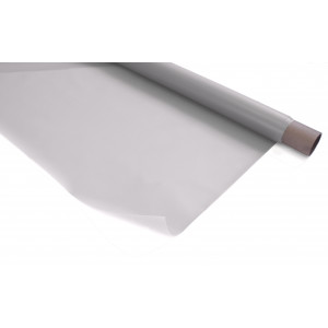 An image of a partially unravelled projection screen uses to create the Stage Depot custom screens