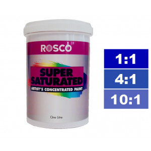 Rosco Supersaturated Paint Ultramarine Blue 1L. Paint can be diluted to achieve different shades.