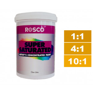 Rosco Supersaturated Paint Yellow Ochre 1L. Paint can be diluted to achieve different shades.